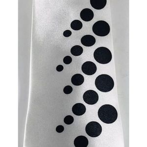 M Gian Mario Men's Tie Off-White and Black Polka Dot Pattern 100% Polyester